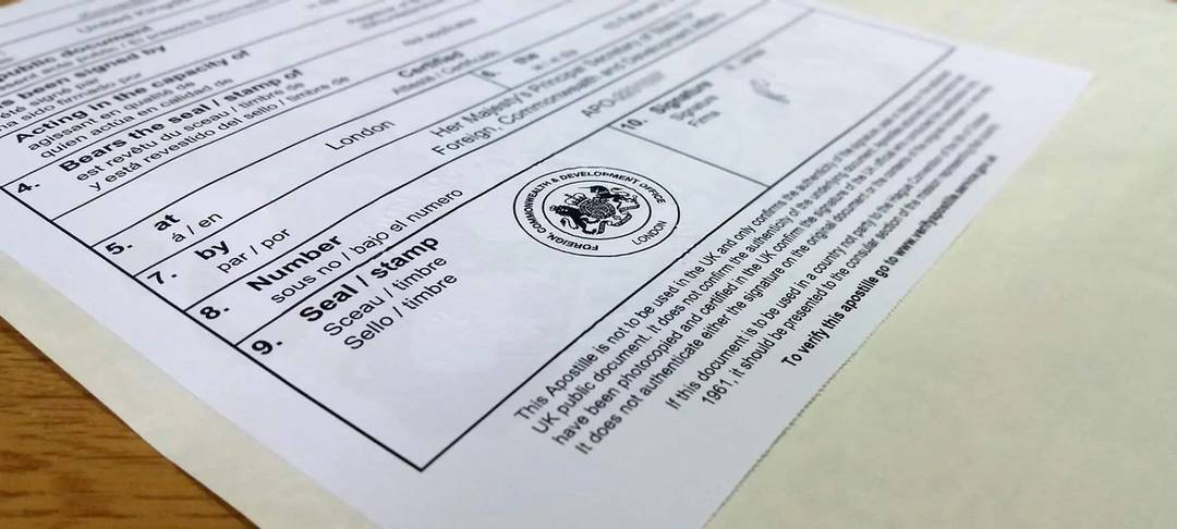 Apostille UK Stamp